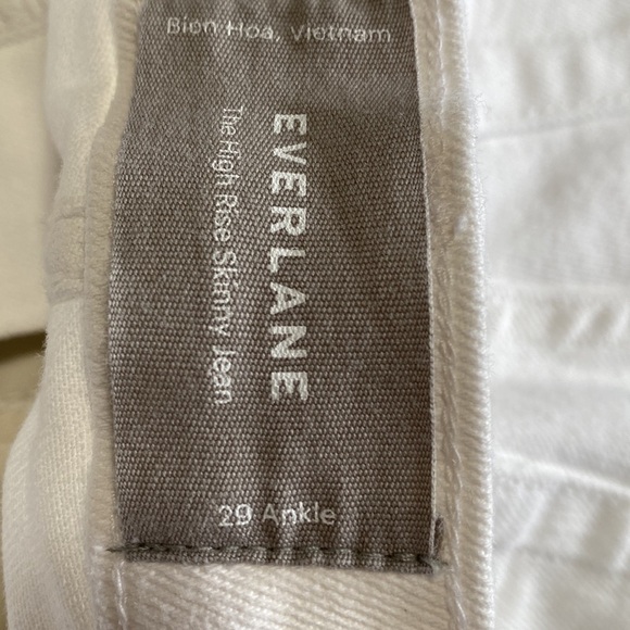 Everlane The High Rise Skinny Jean White Ankle Stretch Sz 29 - Picture 10 of 13